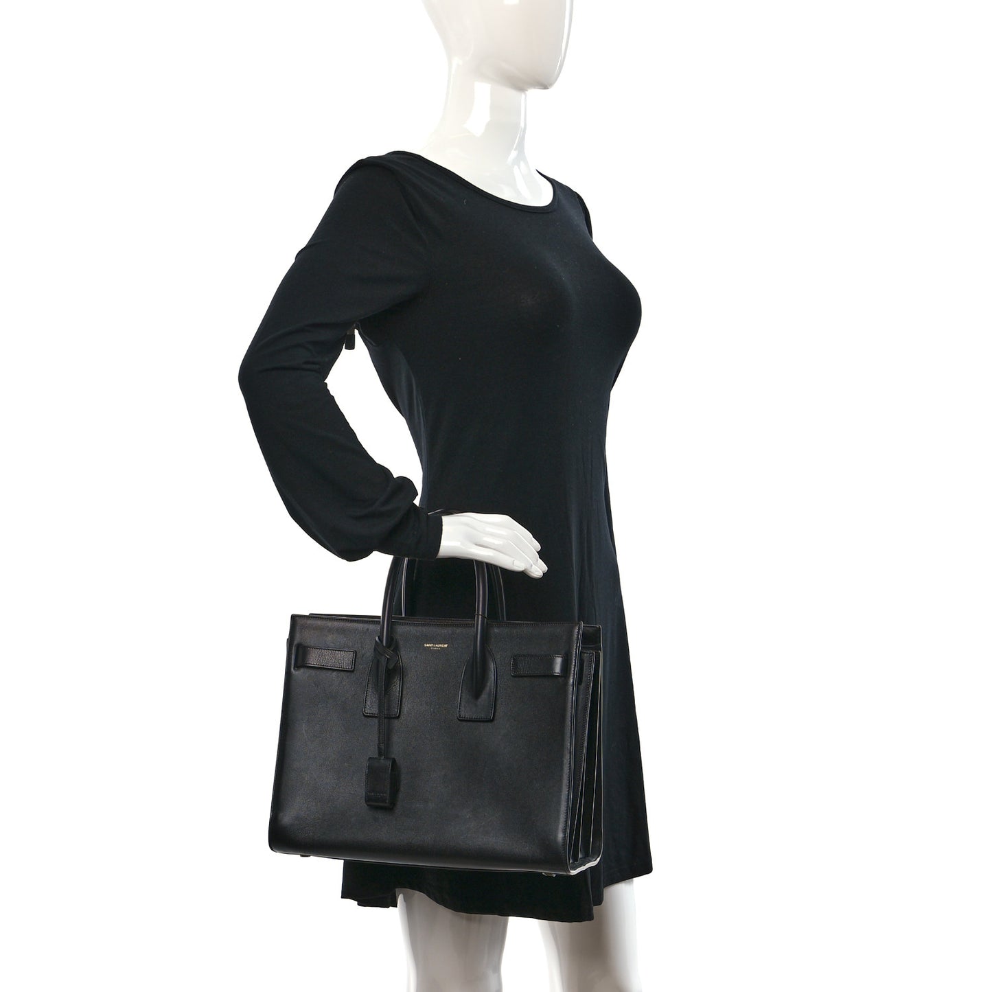 Grained Calfskin Small Sac De Jour Black