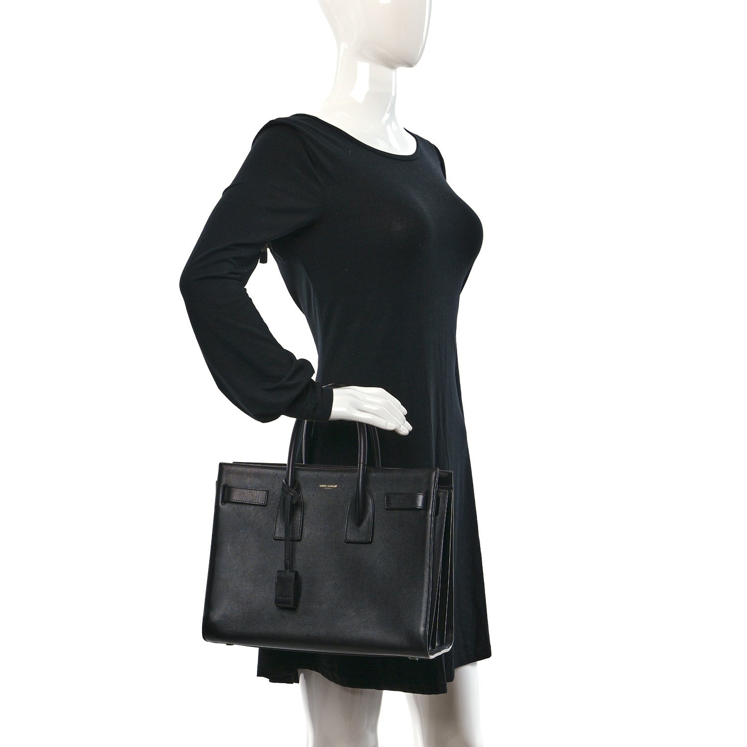 Saint Laurent Grained Calfskin Small Sac De Jour Black 2 of 8