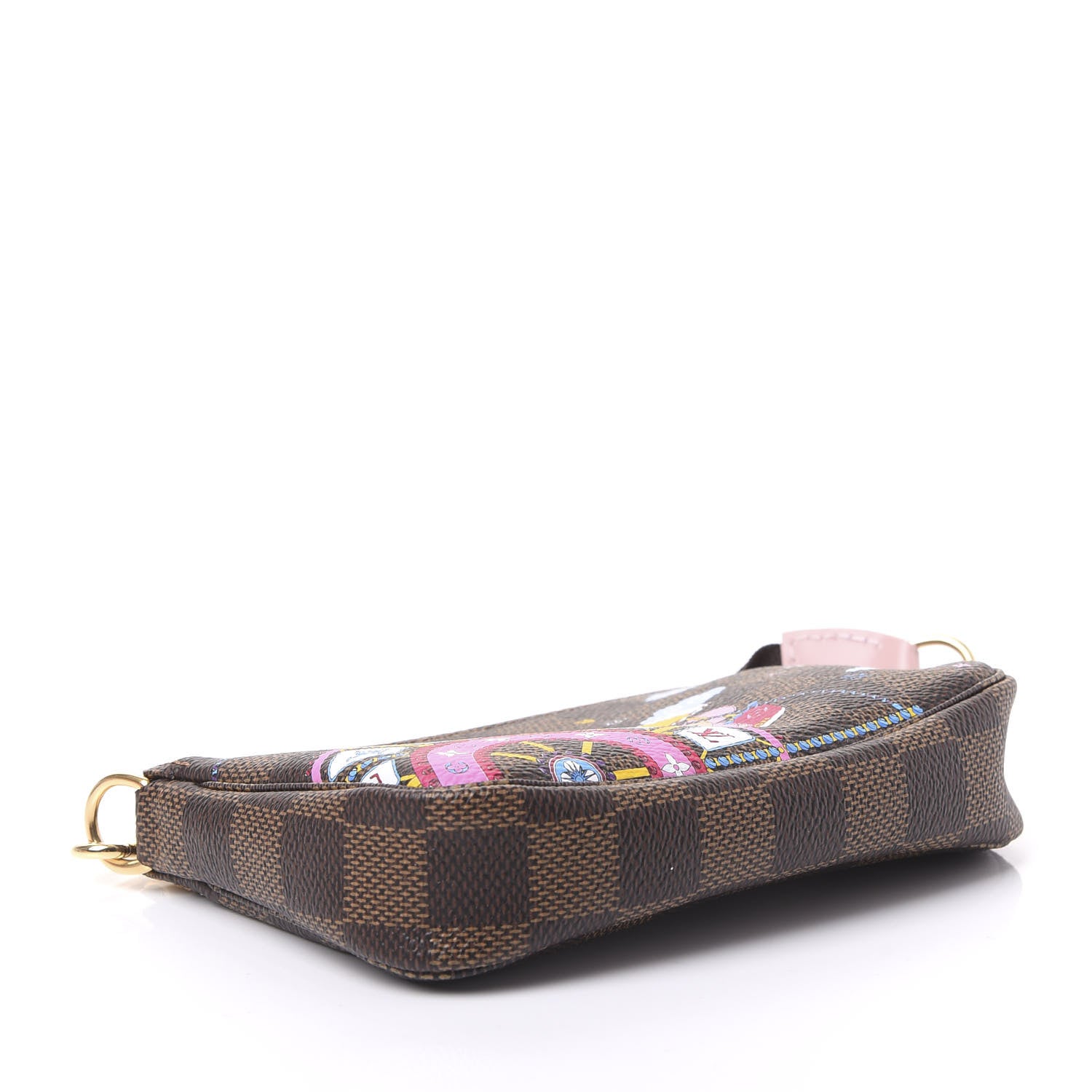Louis Vuitton Damier Ebene 2020 Christmas Animation Big Wheel Mini Pochette Accessories Rose Ballerine 3 of 10