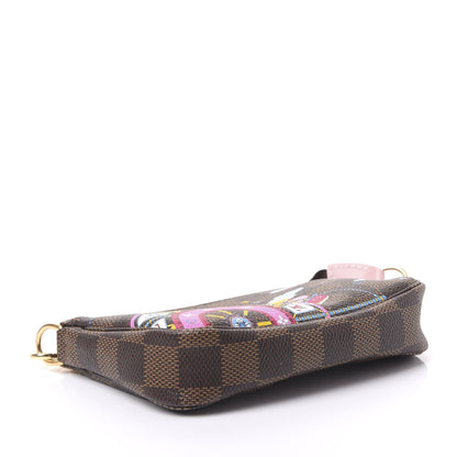 Louis Vuitton Damier Ebene 2020 Christmas Animation Big Wheel Mini Pochette Accessories Rose Ballerine 3 of 10
