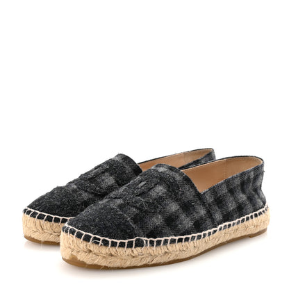 Chanel Flannel CC Espadrilles 36 Dark Grey Black 4 of 10