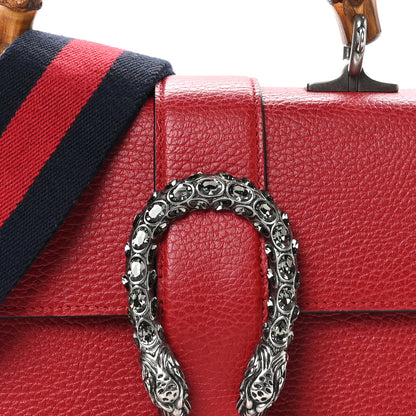 Gucci Dollar Calfskin Crystal Web Mini Dionysus Bamboo Top Handle Bag Hibiscus Red 10 of 12