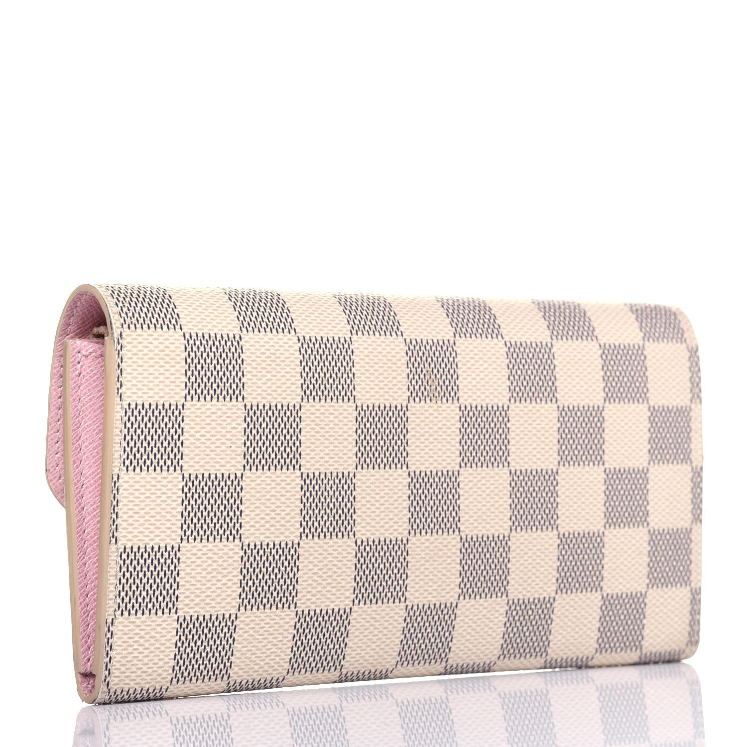 Louis Vuitton Damier Azur Emilie Wallet Rose Ballerine 3 of 14