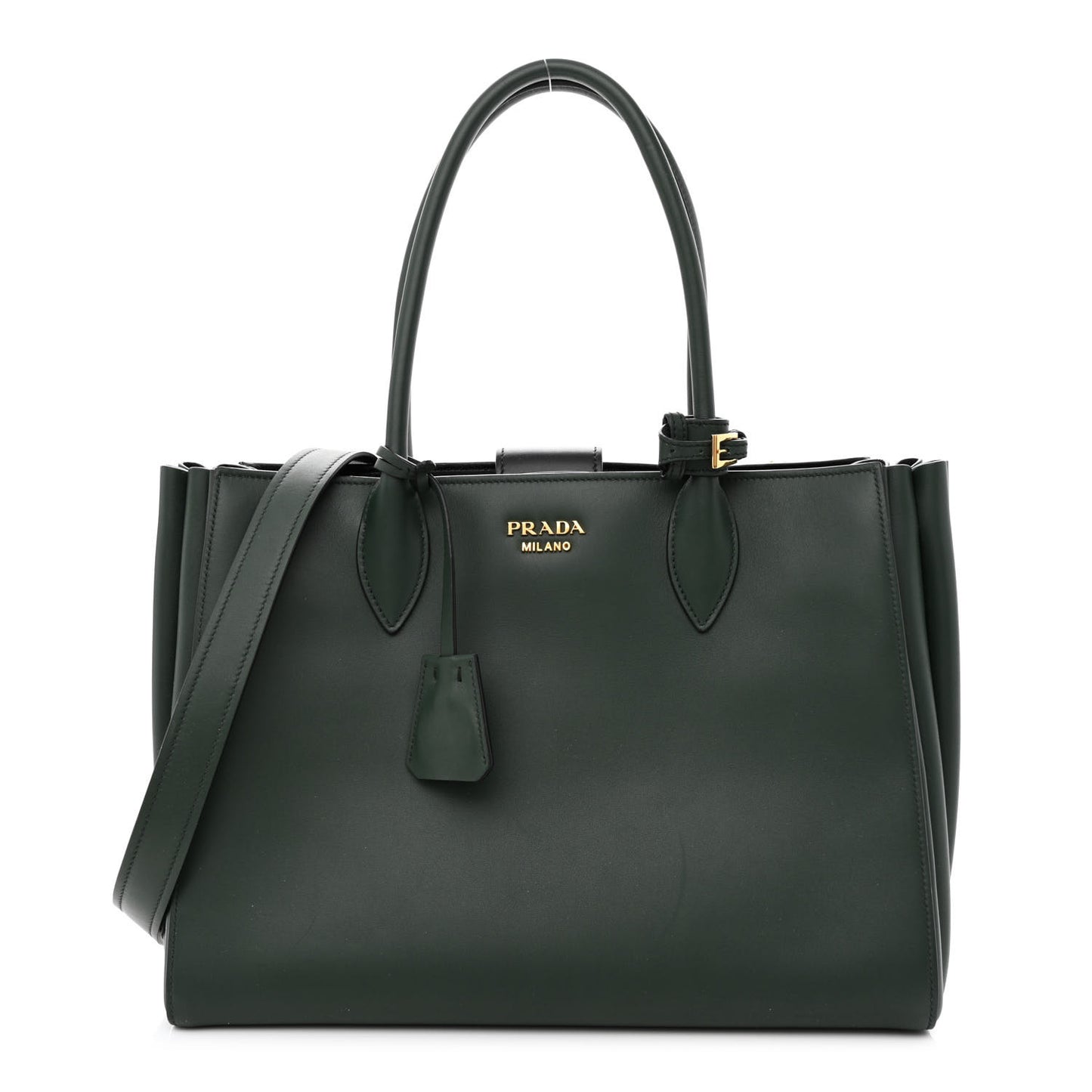 City Calfskin Medium Colorblock Bibliothèque Tote Green Black