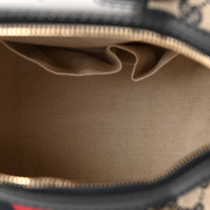 Gucci Monogram Selleria Calfskin Vintage Web Medium Boston Beige Blue 5 of 10