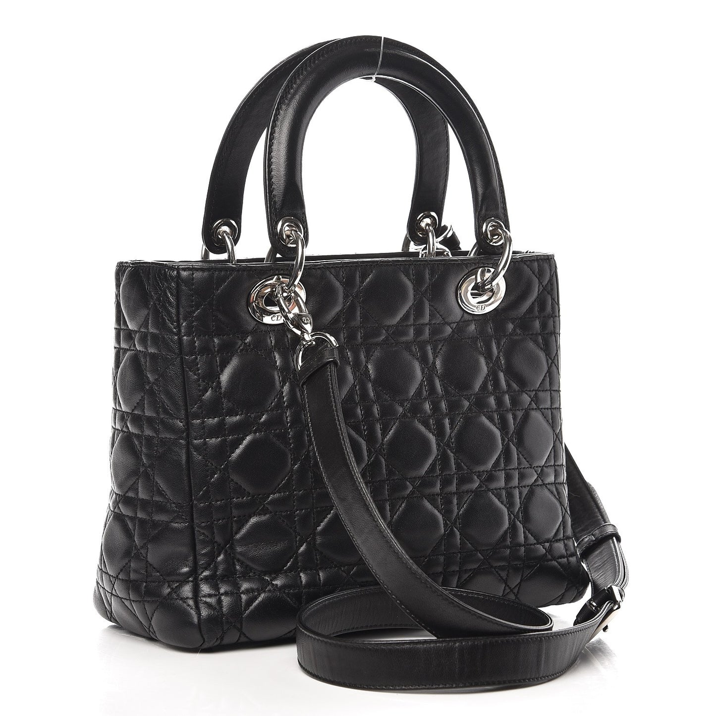 Lambskin Cannage Medium Lady Dior Black