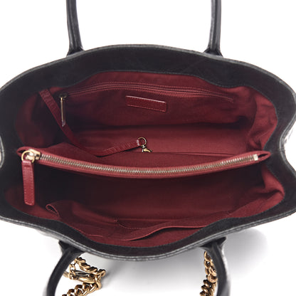 Chanel Glazed Caviar Quilted Small Shiva Tote Black 5 of 11
