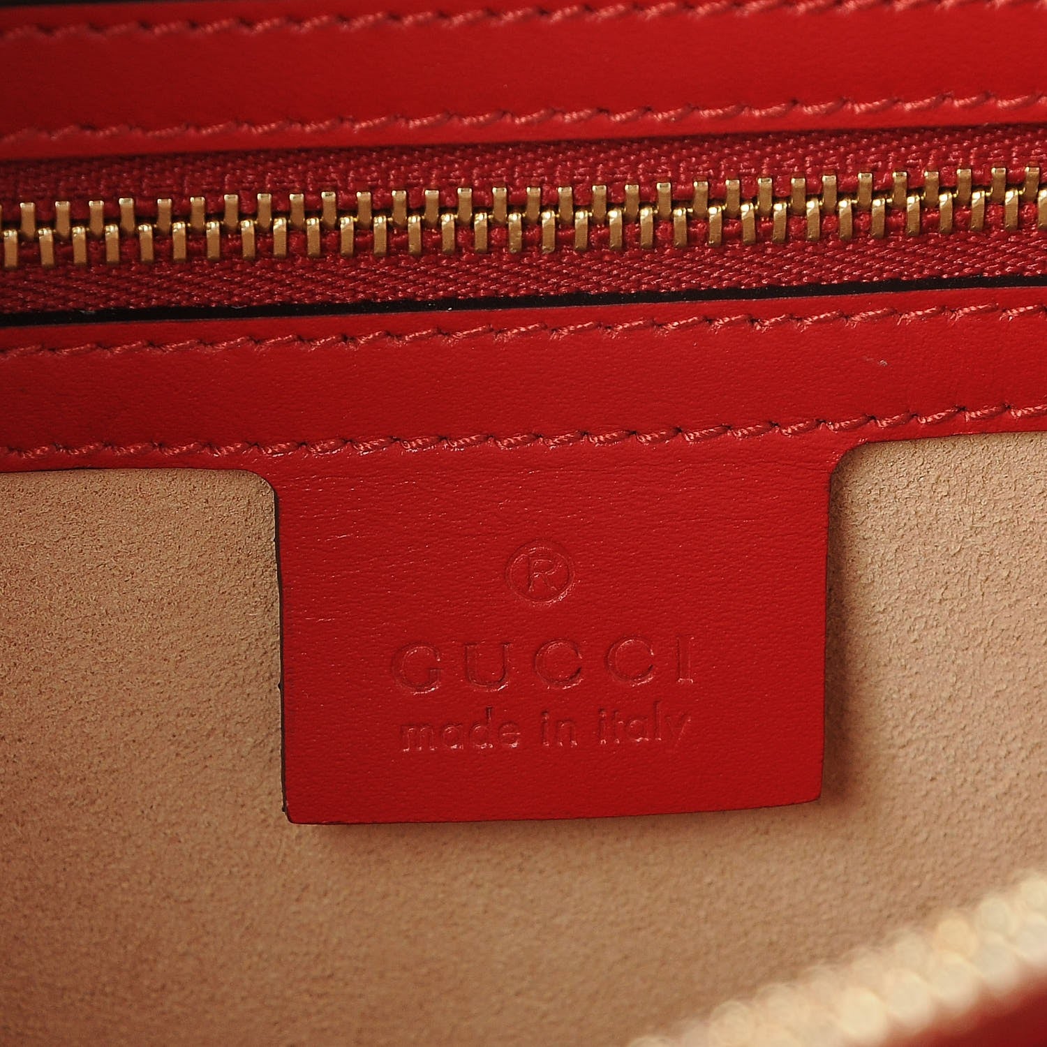 Gucci Guccissima Signature Padlock Double Handle Bag Hibiscus Red 7 of 8