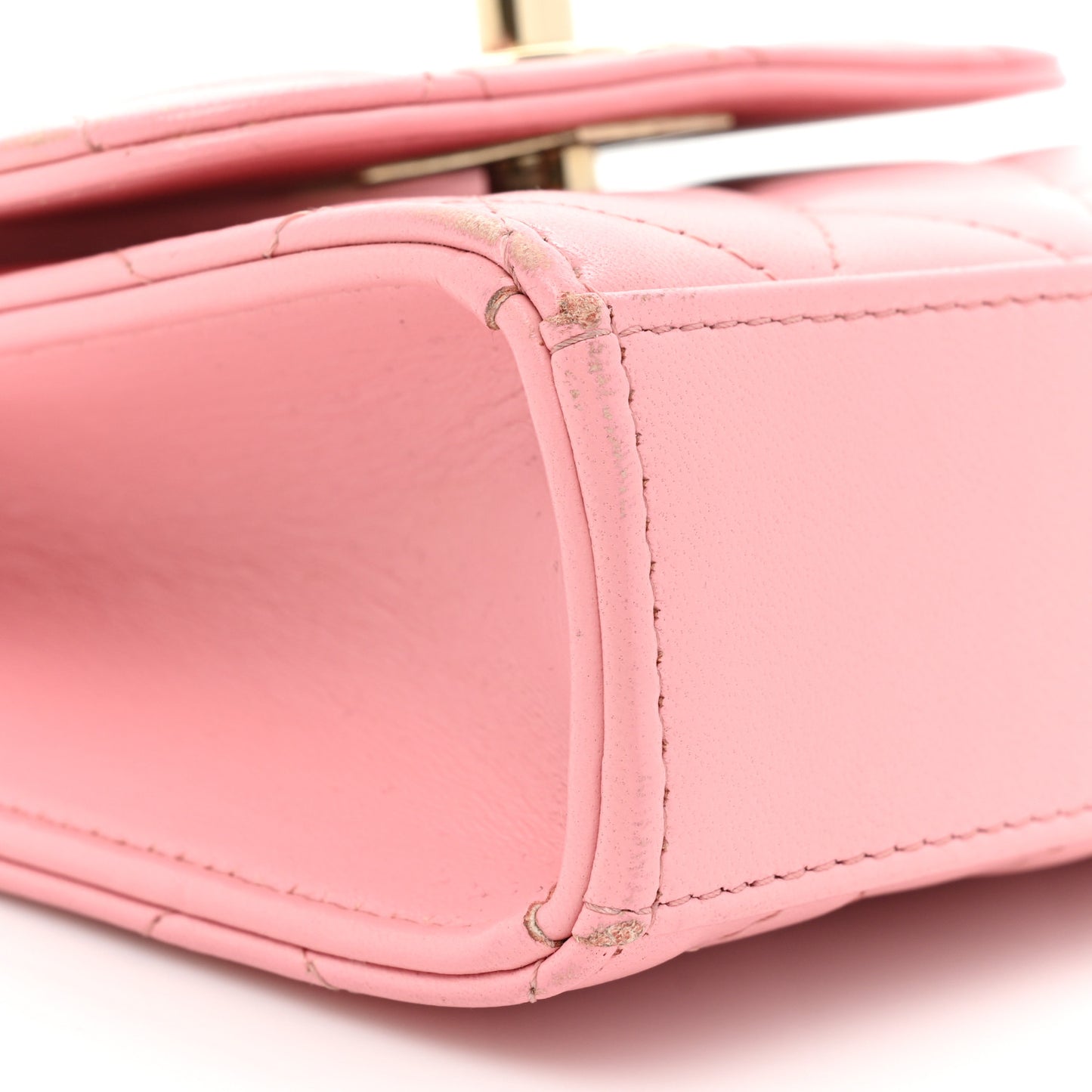 Lambskin Quilted Mini Trendy CC Clutch With Chain Pink