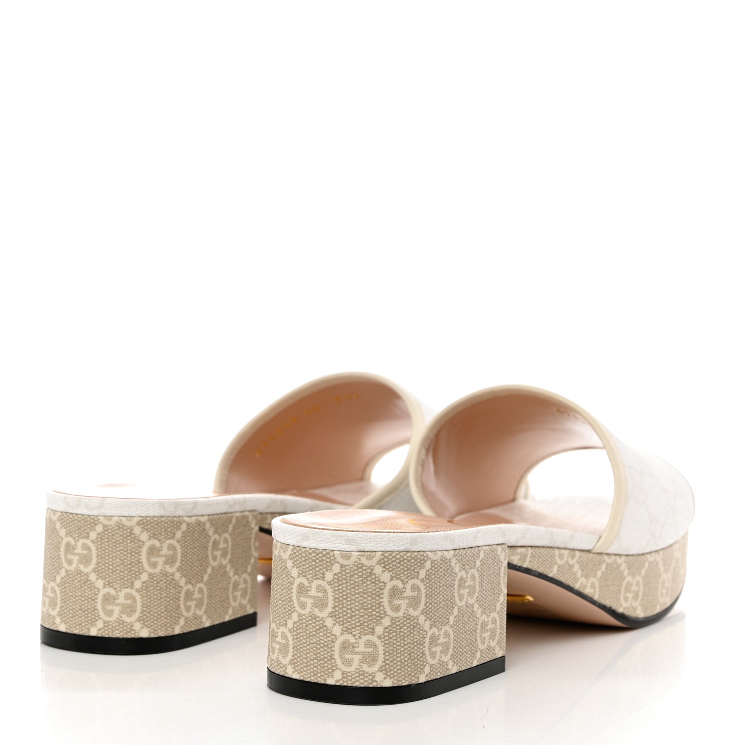 Gucci GG Supreme Monogram Malaga Kid Platform Mule Sandals 40 White Mystic White 4 of 9