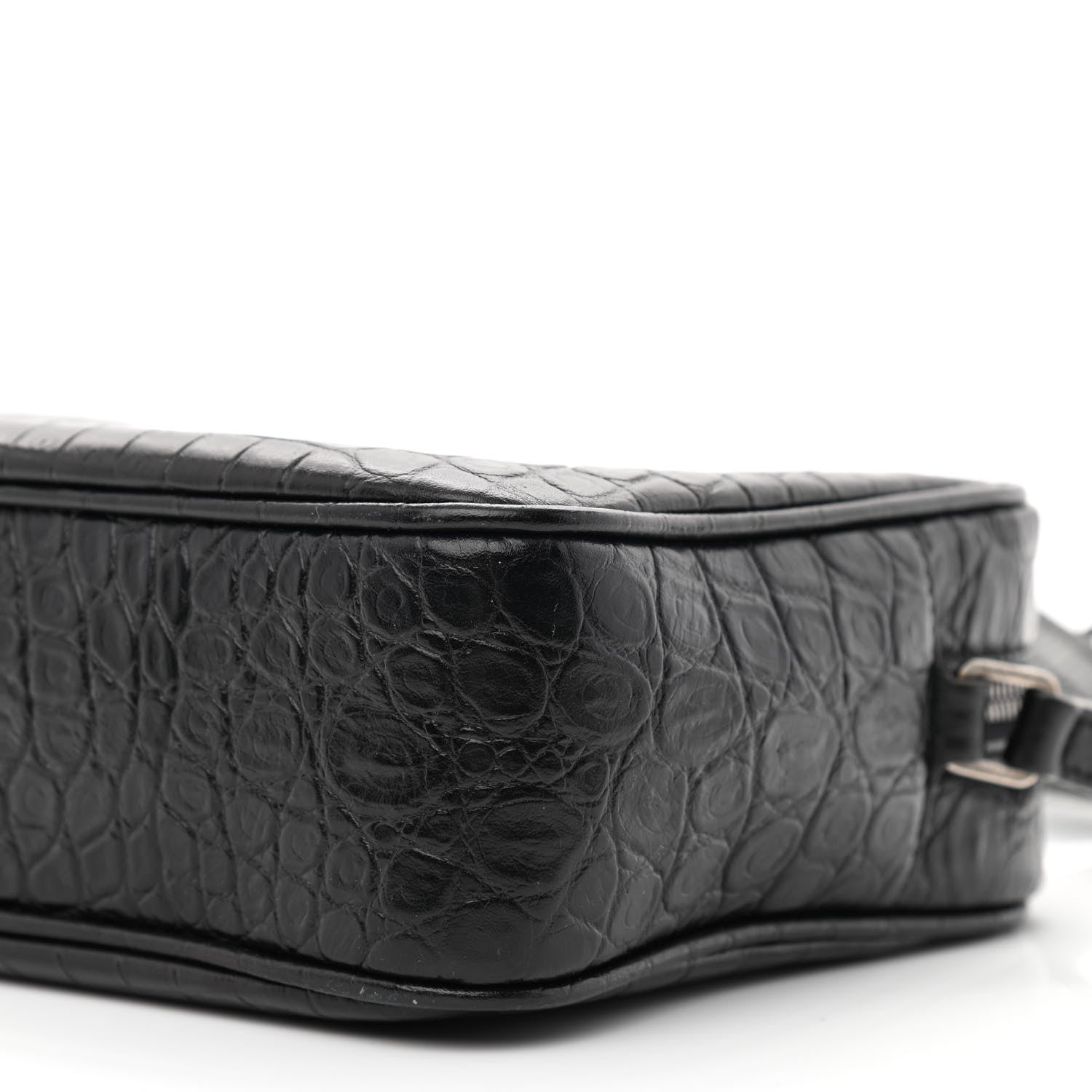 Saint Laurent Calfskin Crocodile Embossed Monogram Lou Camera Bag Black 10 of 10