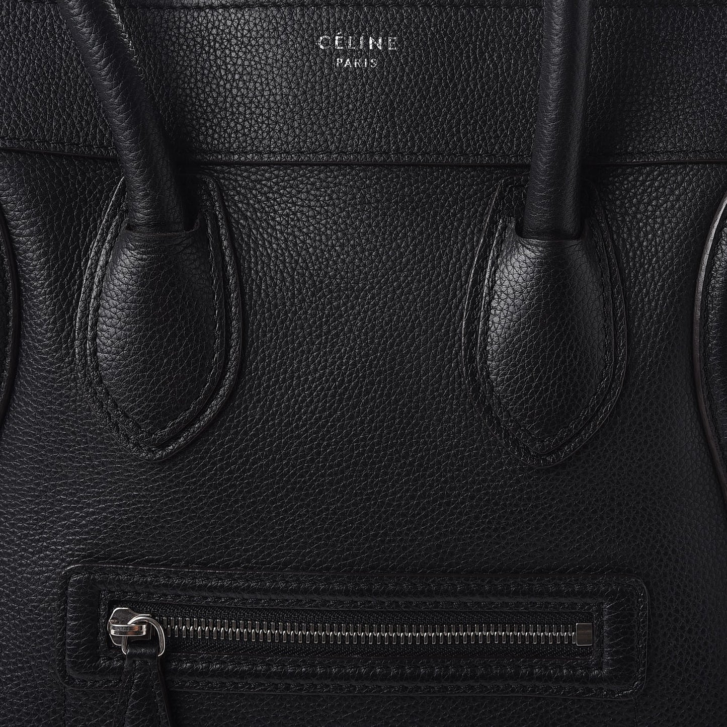 Drummed Calfskin Mini Luggage Black