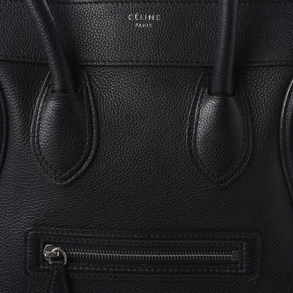 Celine Drummed Calfskin Mini Luggage Black 9 of 13