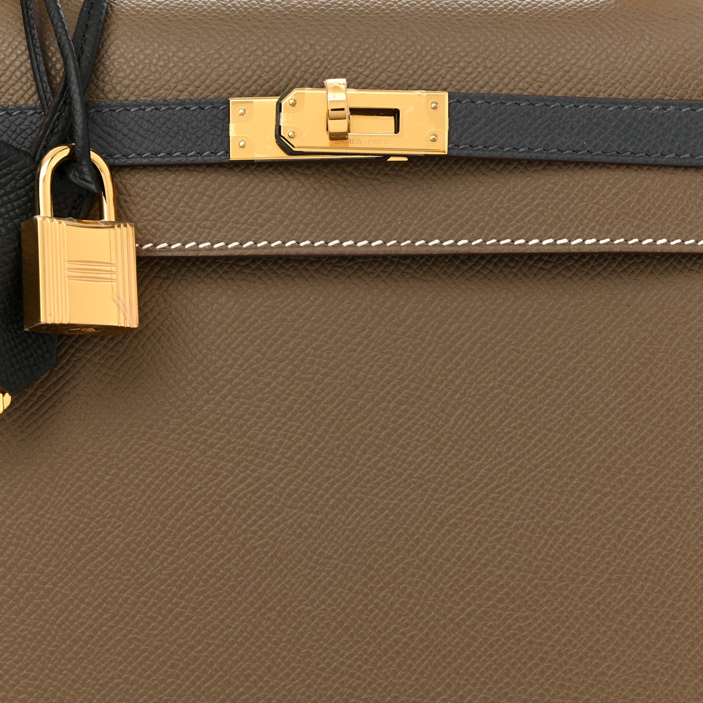 Epsom Tri-Color Kelly Sellier 25 Etoupe Ardoise Black