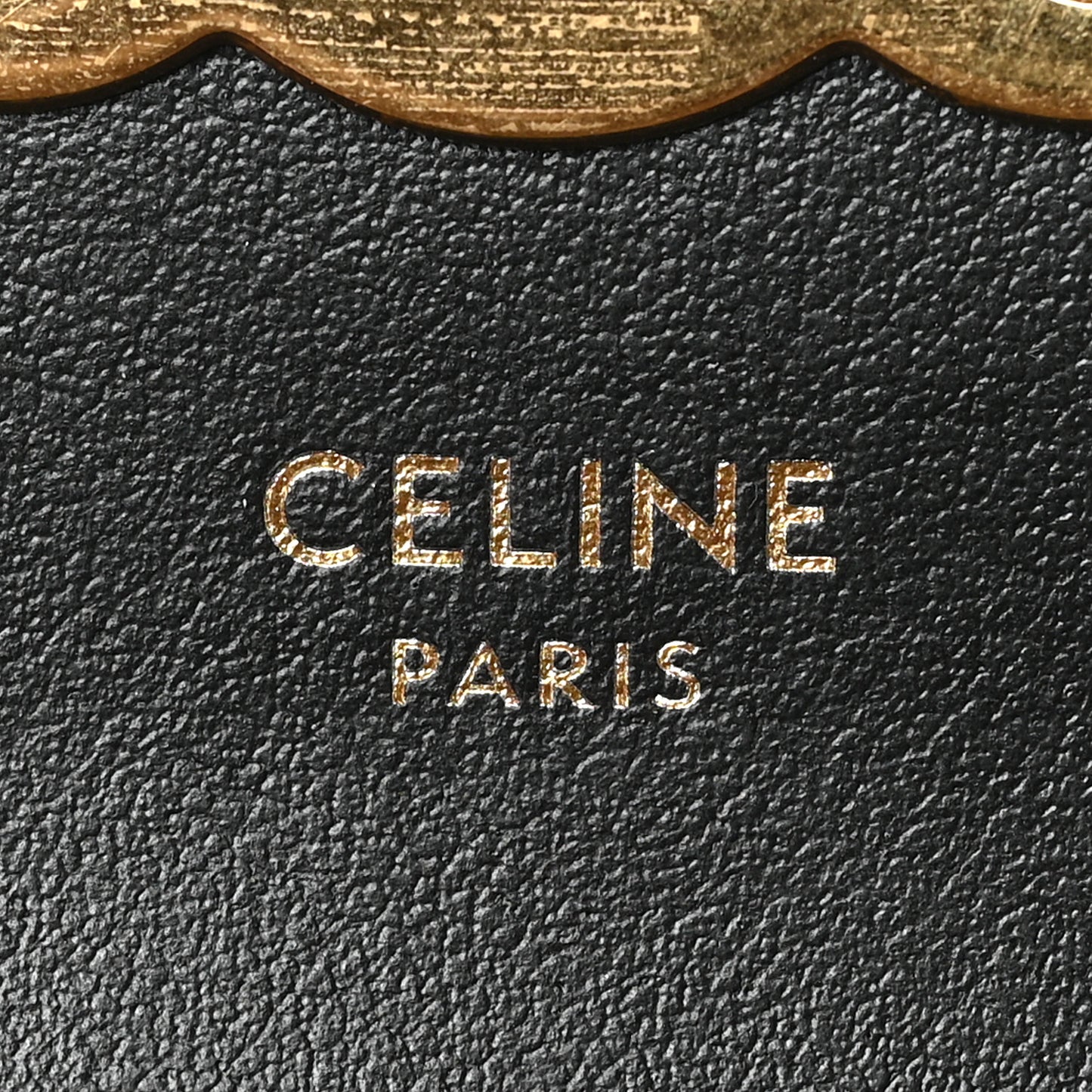 Shiny Calfskin Triomphe Flap Card Holder Black