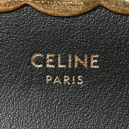Celine Shiny Calfskin Triomphe Flap Card Holder Black 6 of 6