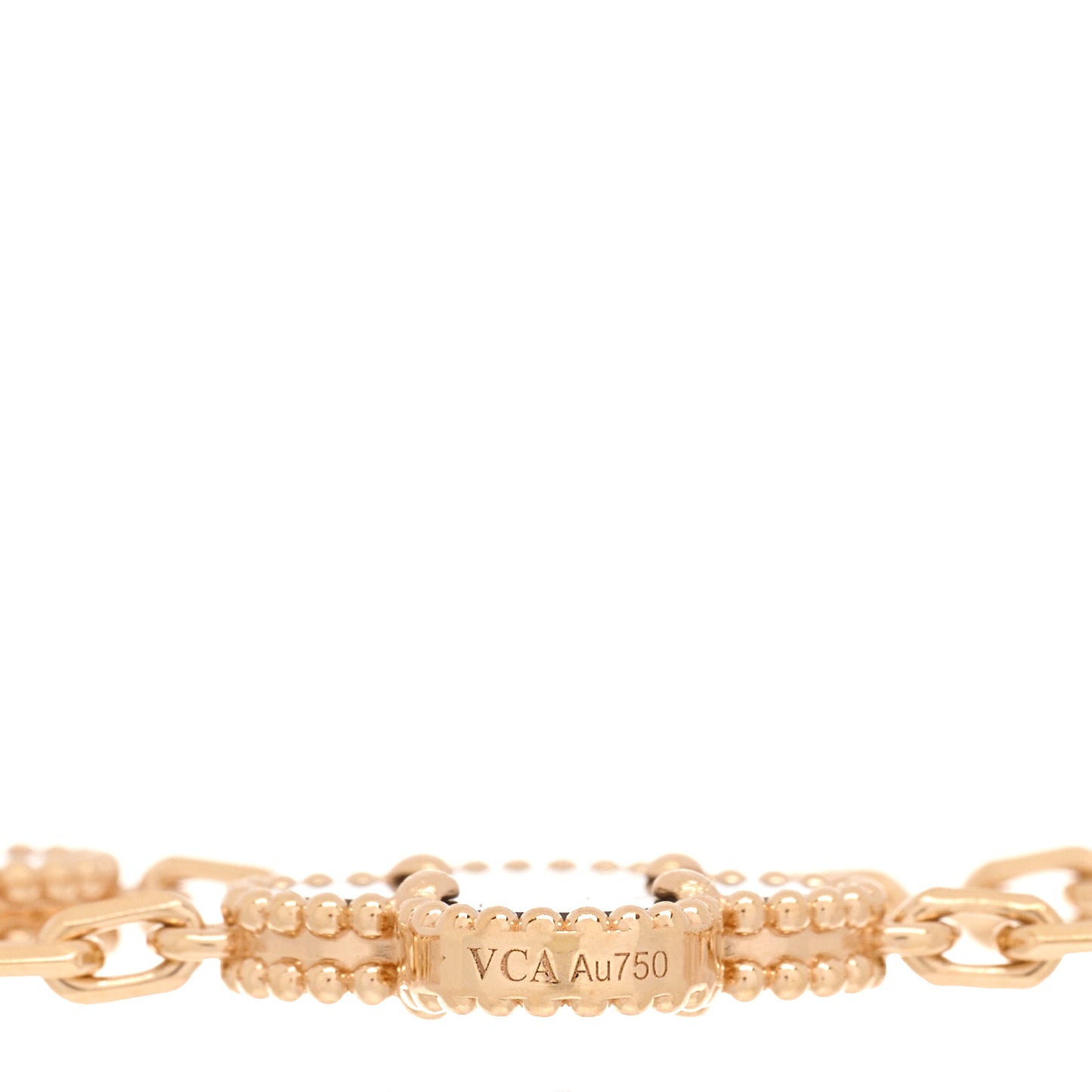 18K Rose Gold Silver Obsidian 5 Motifs Vintage Alhambra Bracelet