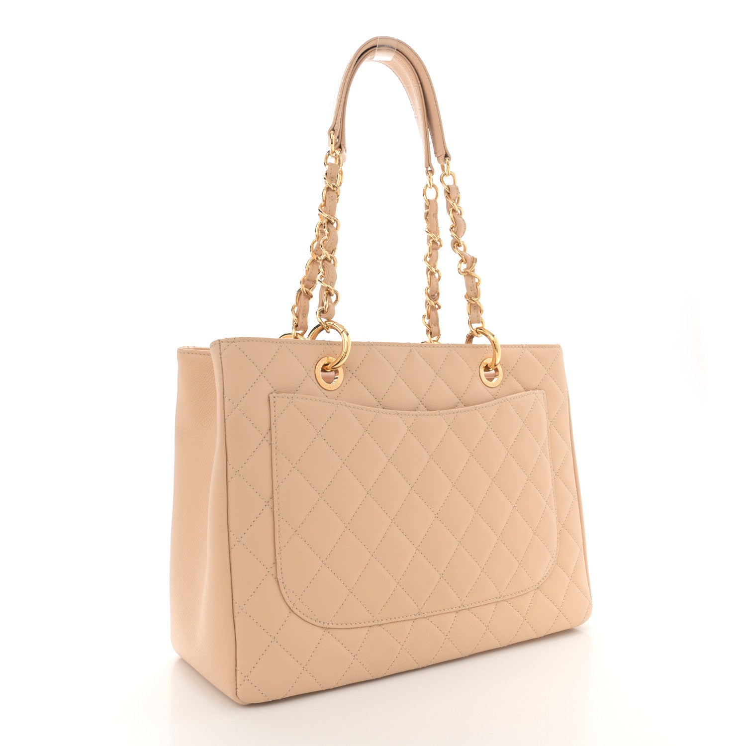 Chanel Caviar Quilted Grand Shopping Tote GST Beige 3 of 10