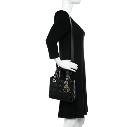 Christian Dior Lambskin Cannage Small My ABCDior Lady Dior Black 2 of 9