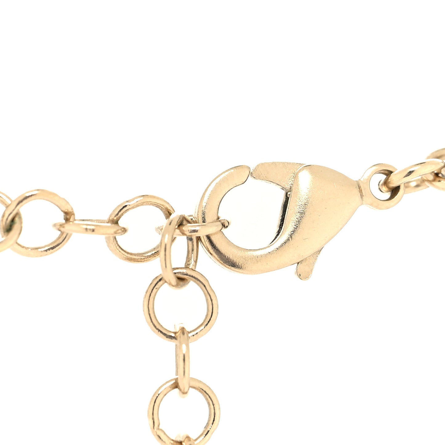 Metal Calfskin Crystal Double CC Short Necklace Black Gold