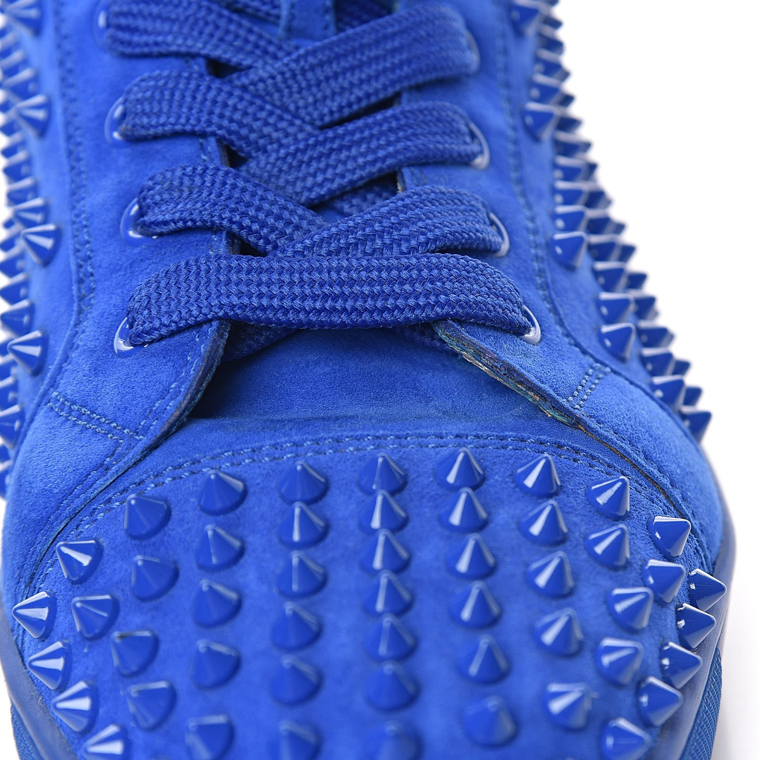 Christian Louboutin Suede Mens Louis Spikes Flat Sneakers 43 Azzurro 10 of 10