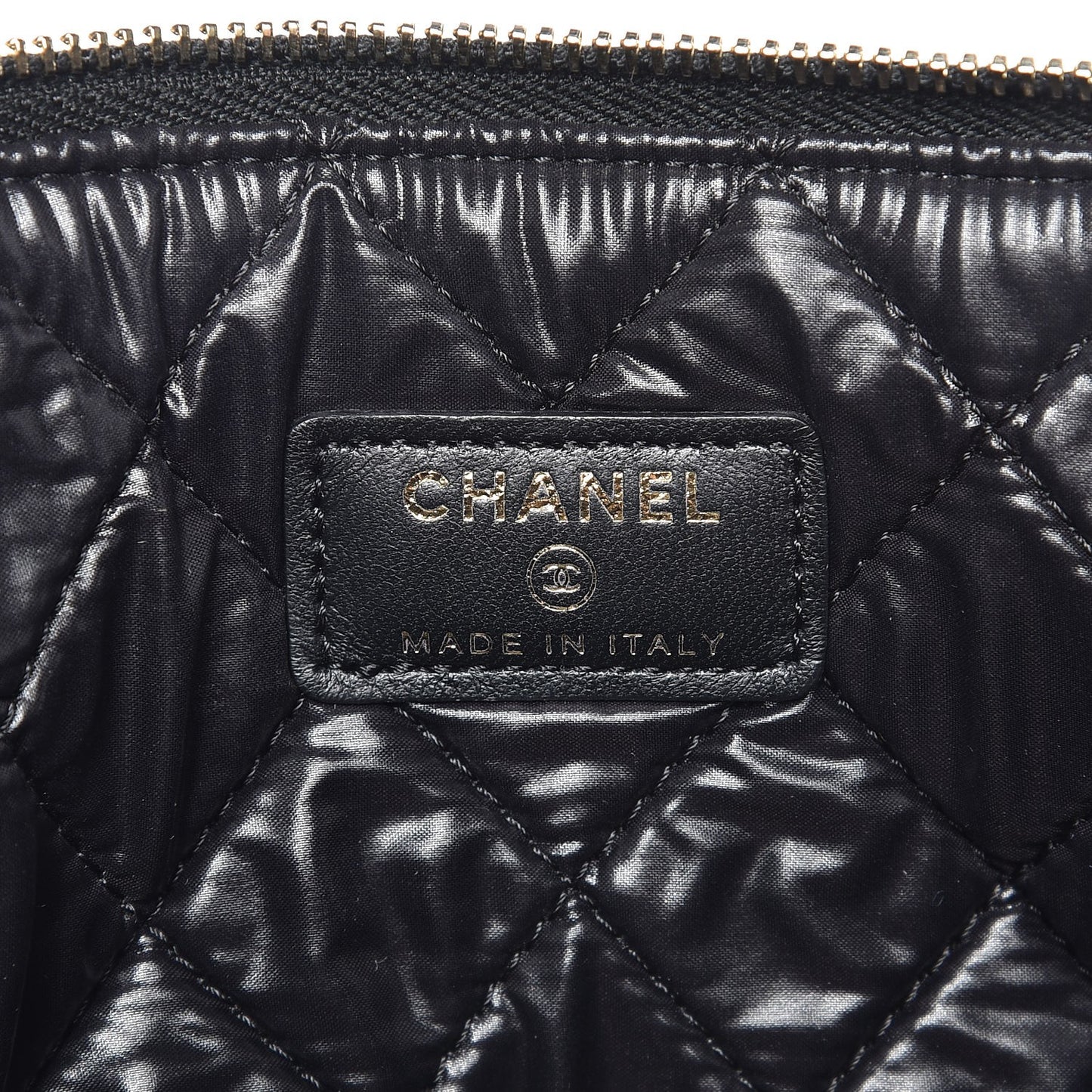 Lambskin Quilted Large Boy Cosmetic Case Black