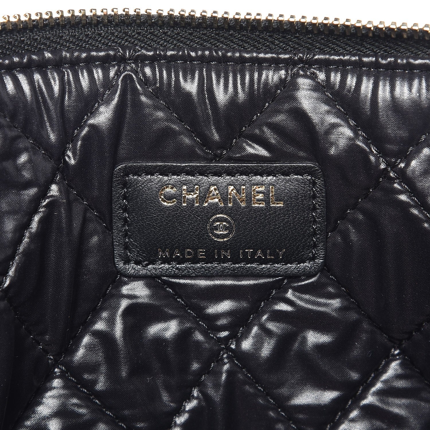 Chanel Lambskin Quilted Large Boy Cosmetic Case Black 6 of 8