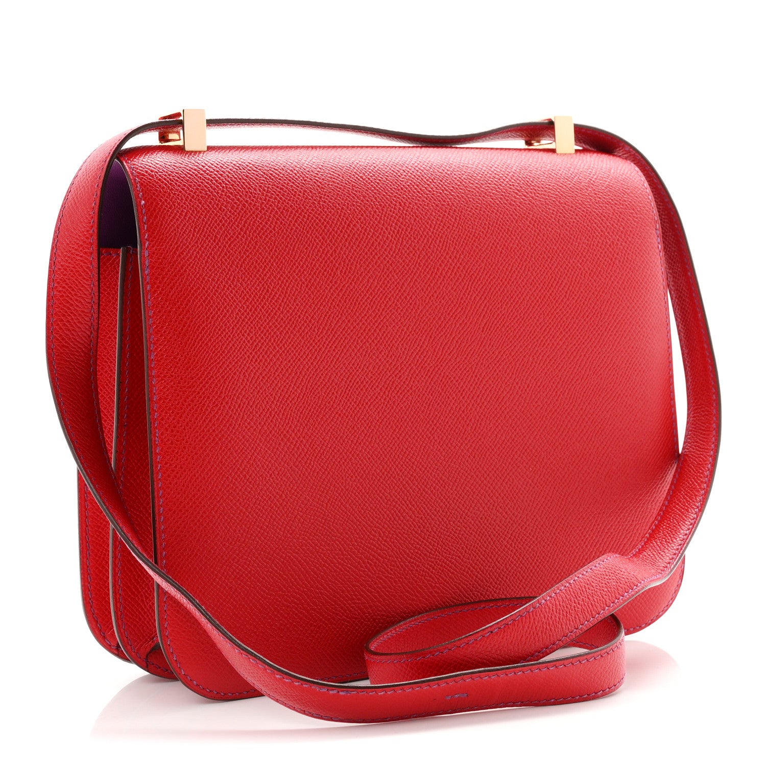 Hermes Epsom Horseshoe Verso Constance 24 Rouge Casaque Anemone 3 of 11