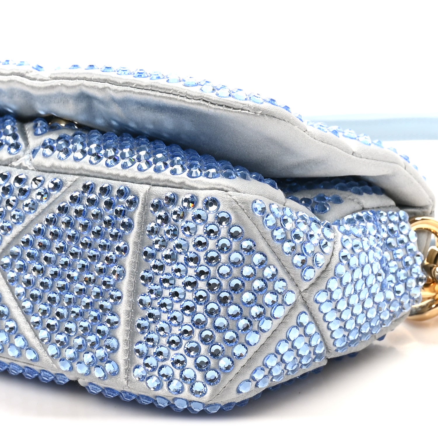 Prada Satin Crystal Mini Bag With Chain Celeste 1820212 – FASHIONPHILE