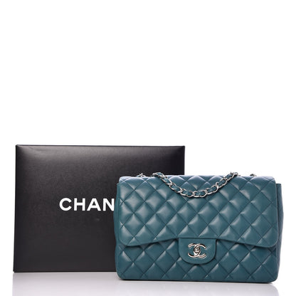 Chanel Lambskin Quilted Jumbo Single Flap Turquoise 15 of 15