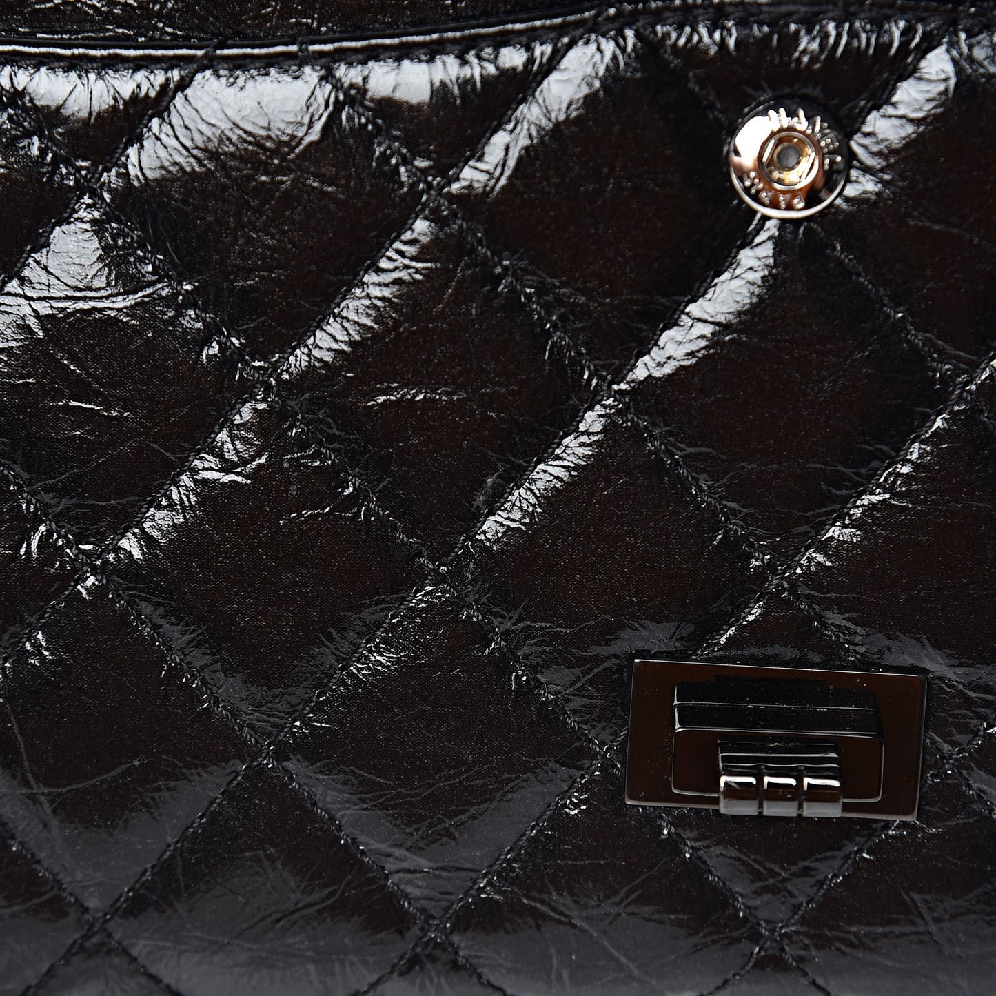 Glazed Calfskin Quilted 2.55 Reissue 226 Flap So Black