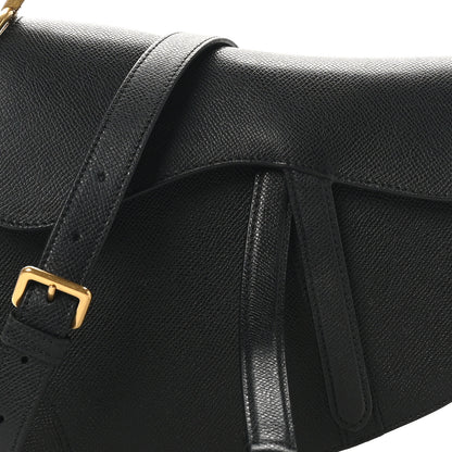 Christian Dior Grained Calfskin Saddle Bag With Strap Black 8 of 10