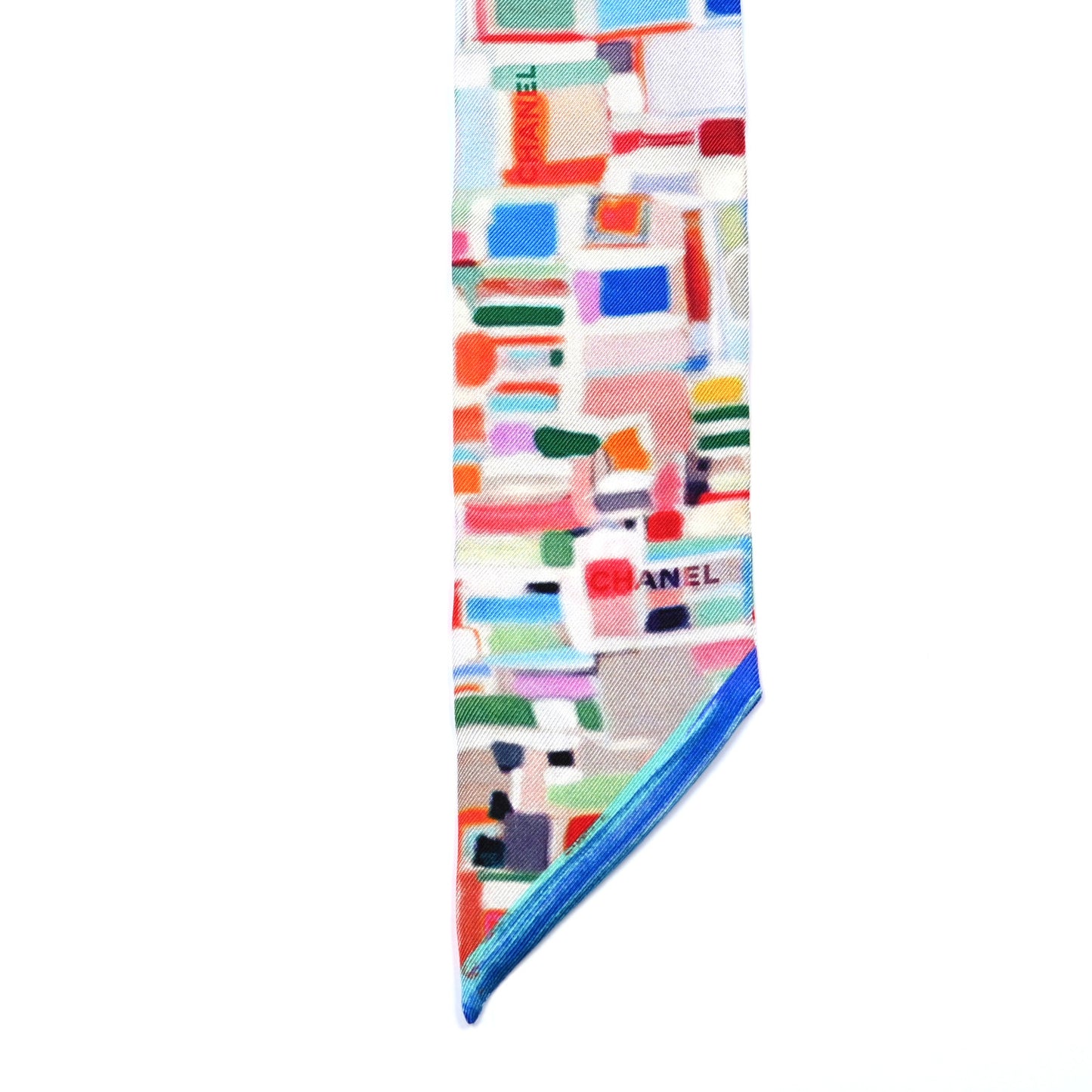 Silk Slim Bandeau Scarf Multicolor Red