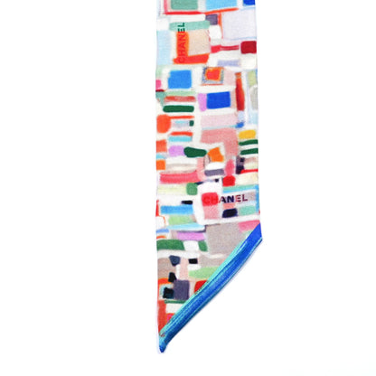 Chanel Silk Slim Bandeau Scarf Multicolor Red 3 of 4