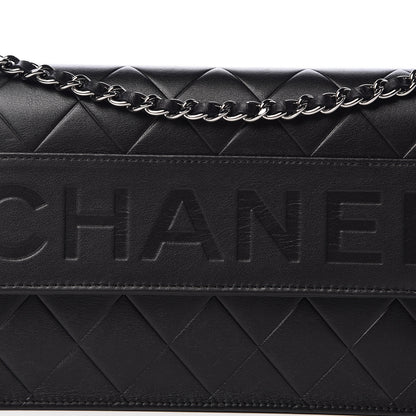 Chanel Lambskin Embossed Lax Wallet On Chain WOC Black 13 of 14