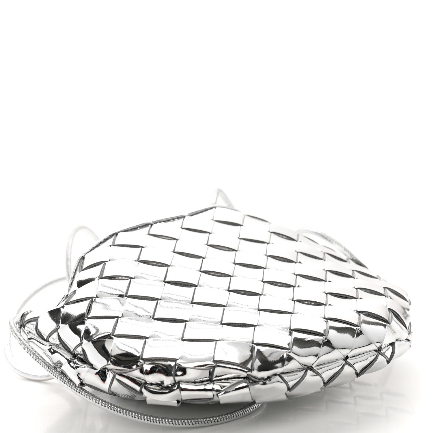Bottega Veneta Mirror Laminated Nappa Intrecciato Mini Sardine Bag Silver 4 of 9