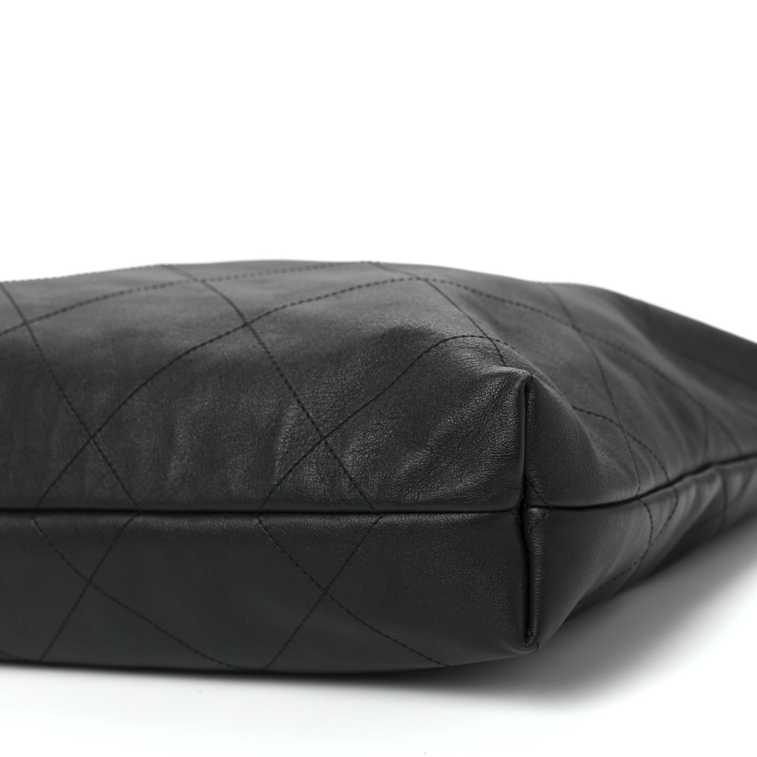 Chanel Calfskin Stitched Maxi Shopping Bag Black 8 of 8