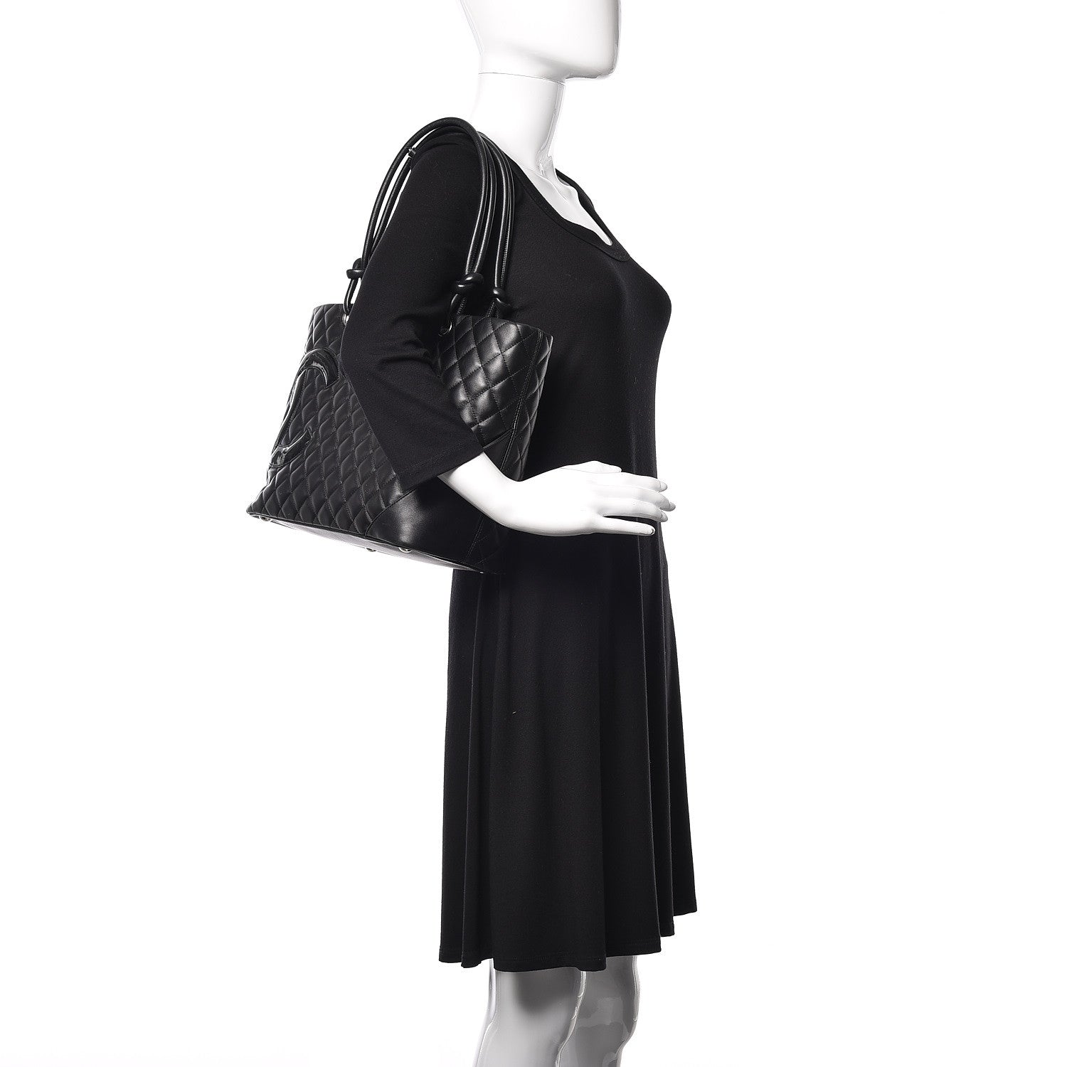 Chanel Calfskin Quilted Large Cambon Tote Black 2 of 15