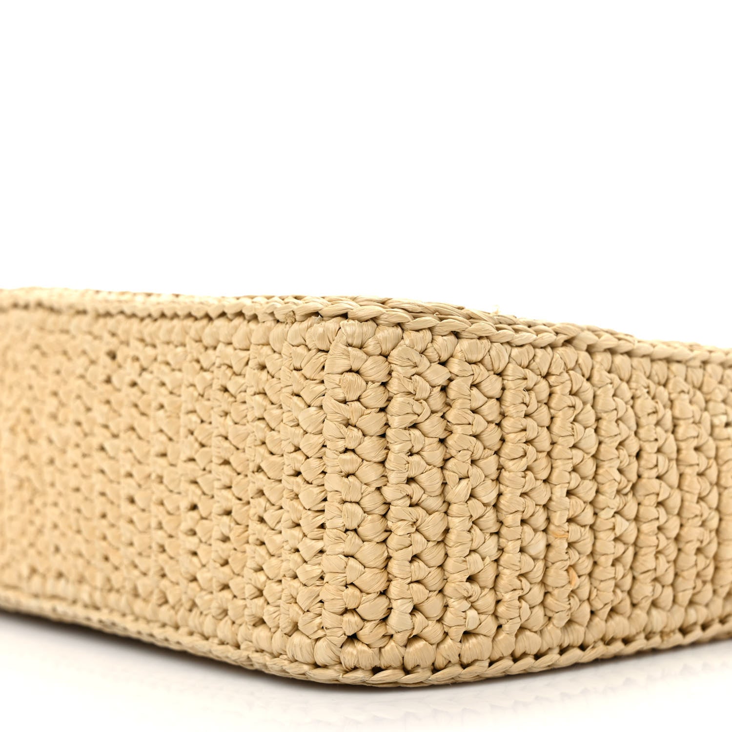 Prada Yarn Raffia Effect Crochet Mini Re-Edition 2000 Shoulder Bag Naturale 7 of 9
