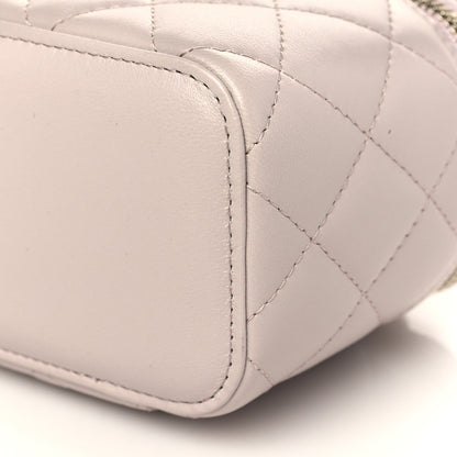 Chanel Lambskin Quilted Pearl Crush Mini Vanity Case With Chain Light Purple 9 of 10