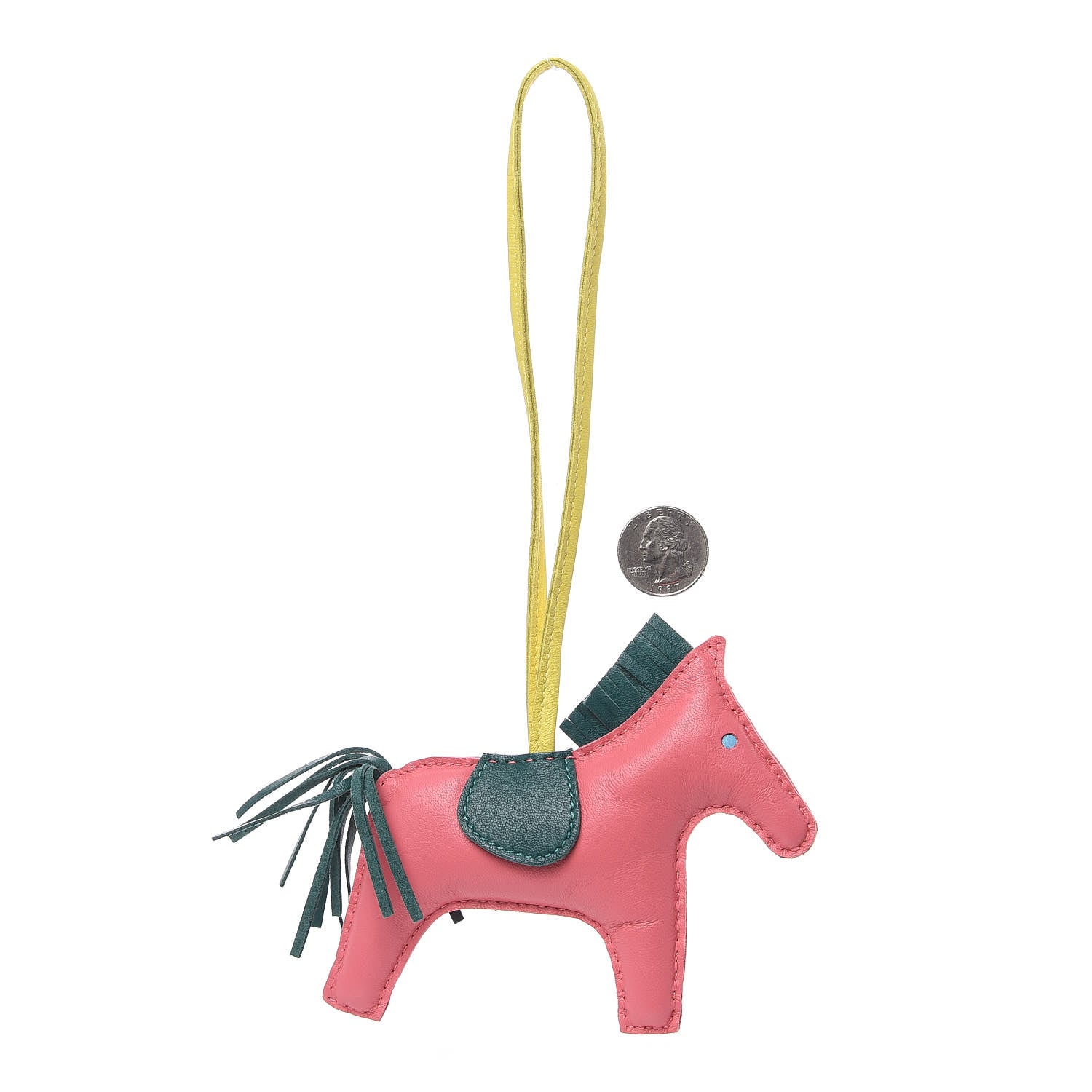 Hermes Milo Lambskin Grigri Rodeo Horse Bag Charm MM Rose Azalee Malachite Lime Celeste 2 of 3