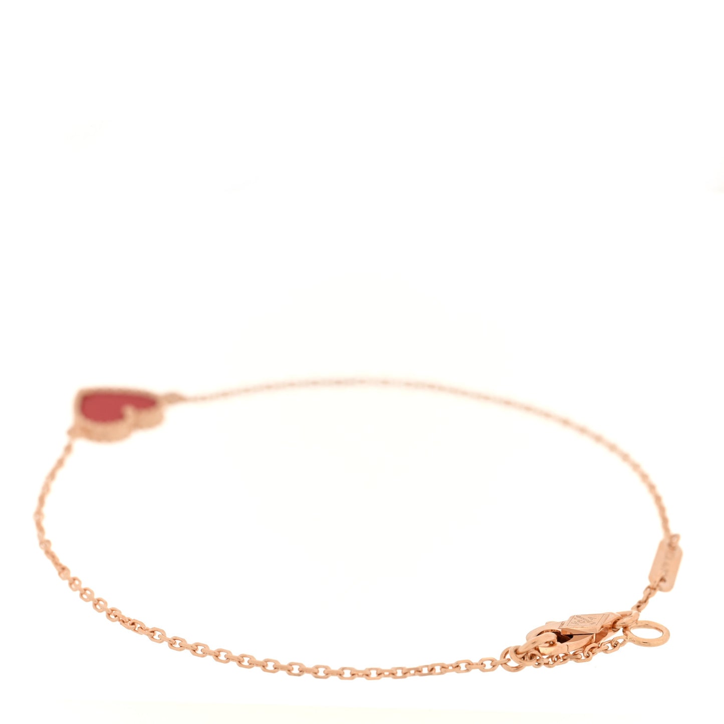 18K Rose Gold Carnelian Sweet Alhambra Heart Bracelet