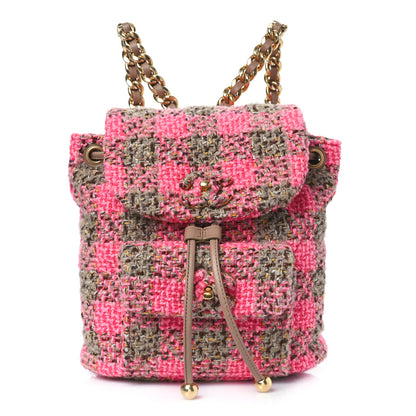 Chanel Wool Tweed Elegant Backpack Pink Brown 1 of 9