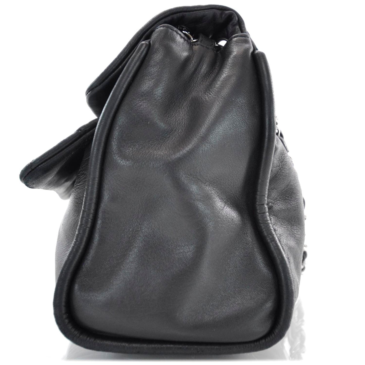 Lambskin Double Mademoiselle Jumbo Flap Black