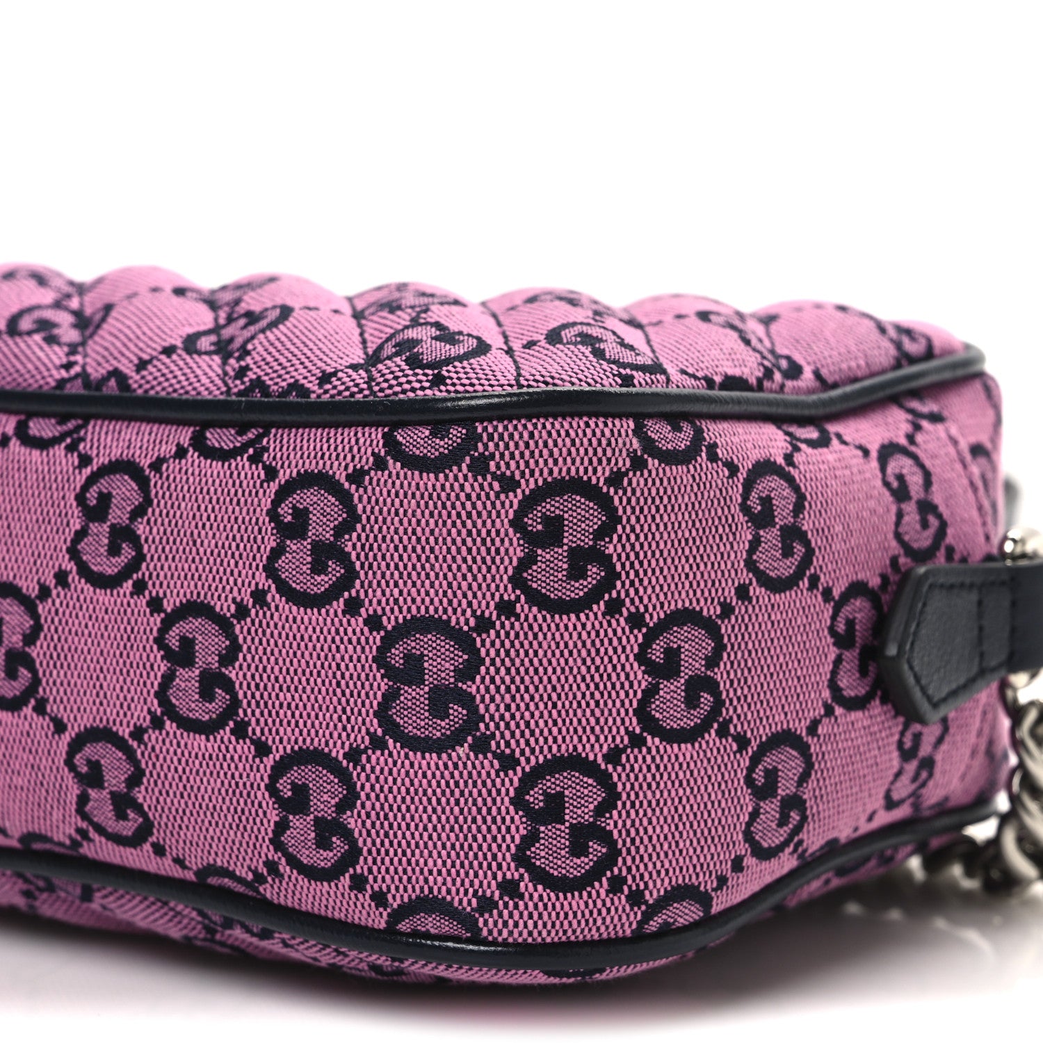 Gucci Monogram Multicolor Matelasse Diagonal Small GG Marmont Chain Shoulder Bag Pink Blue 10 of 10