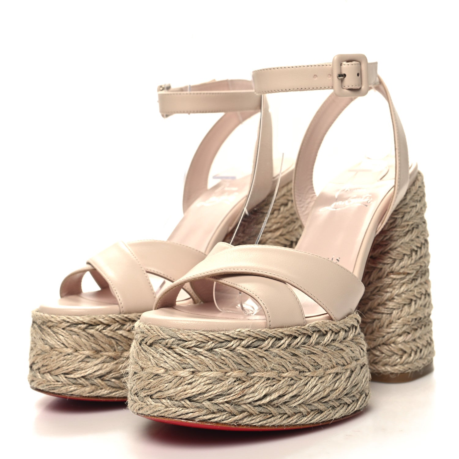 Christian Louboutin Goatskin Super Mariza 130 Espadrille Sandals 37 Leche Natural 3 of 8