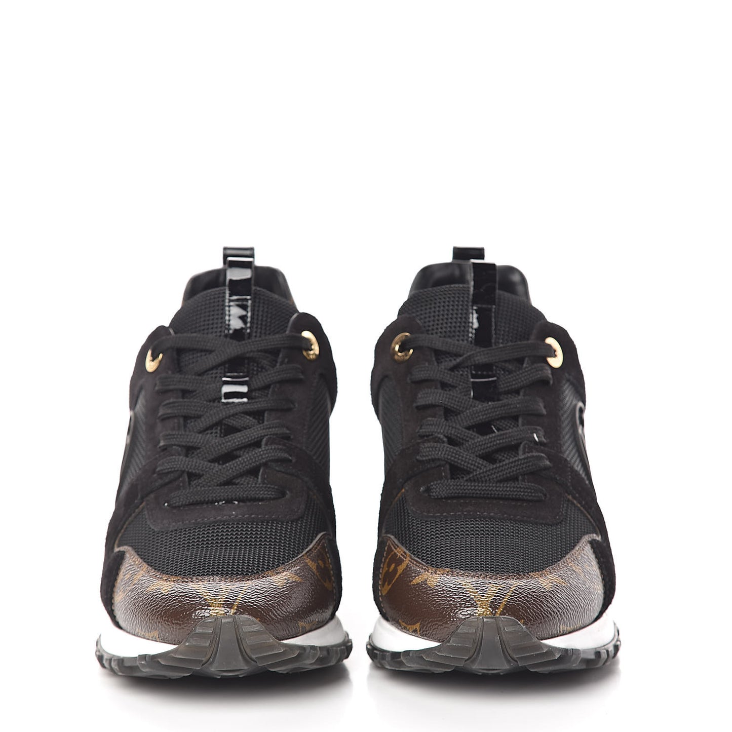 Suede Monogram Run Away Sneakers 38.5 Black
