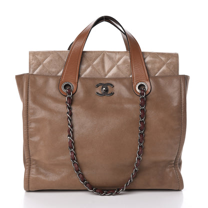 Chanel Iridescent Glazed Calfskin In The Mix Tote Kahki 1 of 14