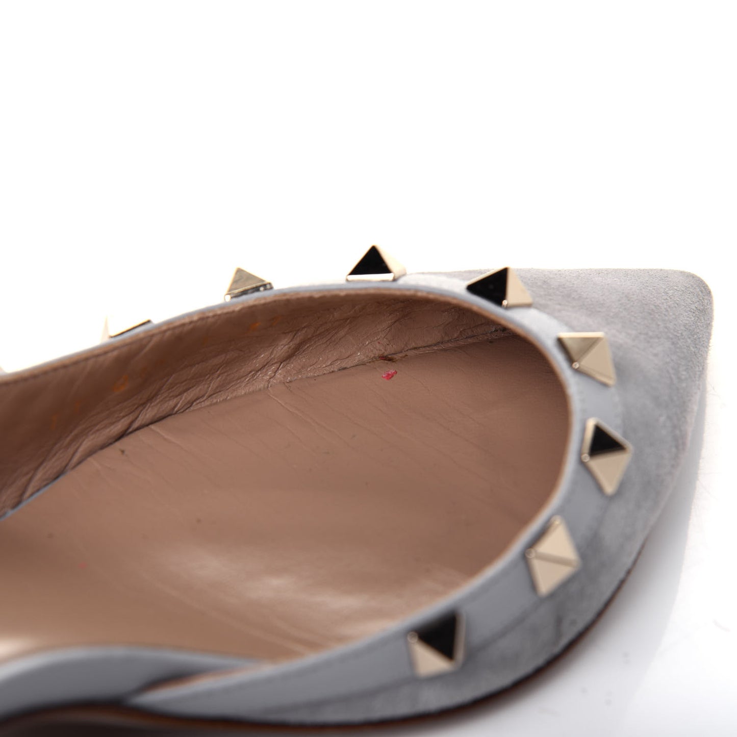 Suede Nappa Rockstud Half D'Orsay Slingback 50mm Pumps 37 Pastel Grey