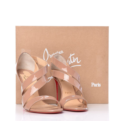 Christian Louboutin Patent World Copine 100 Sandals 38 Nude 10 of 10